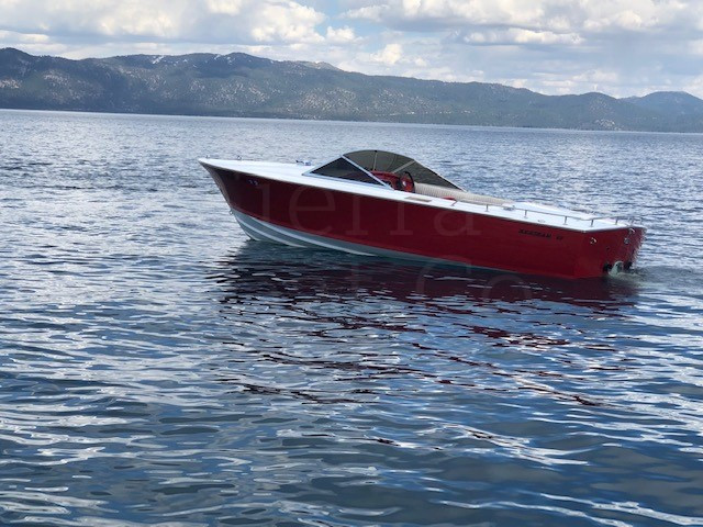 A small boat in a body of water